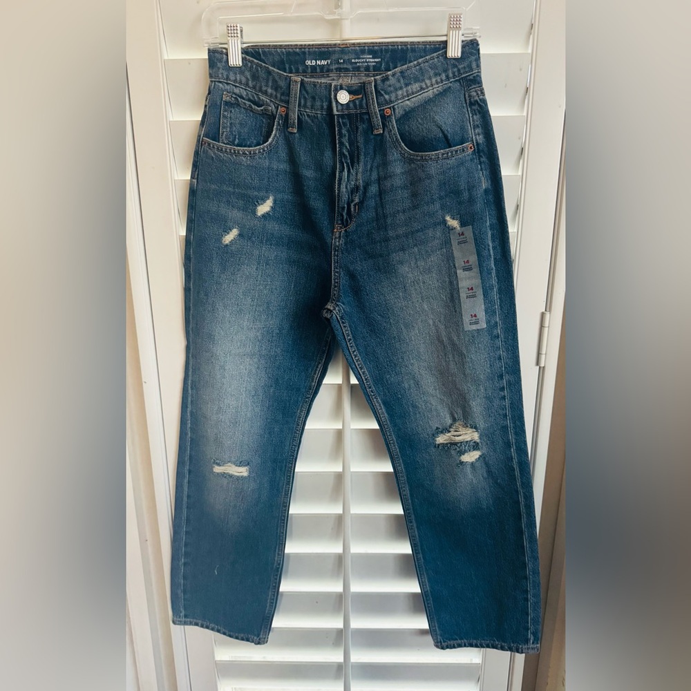 Old Navy Kids Blue Distressed Jeans sz14 girls